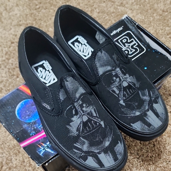 Vans Star Wars Dark Side Darth Vader Black Slip-On Shoes - Picture 1 of 9